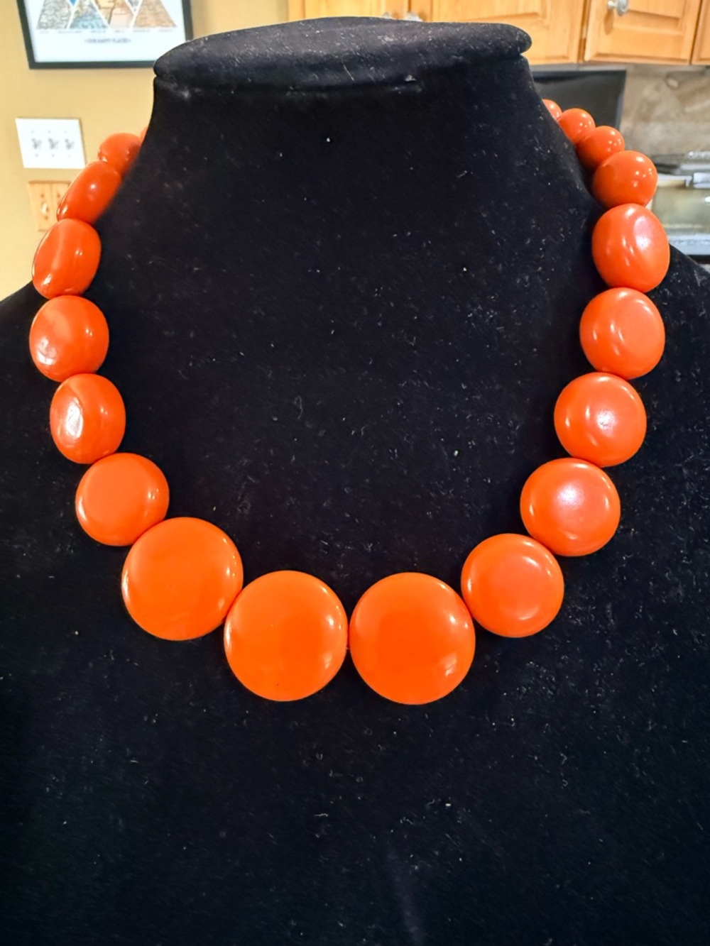 Bold Orange Bead Statement Necklace - Women Jewelry